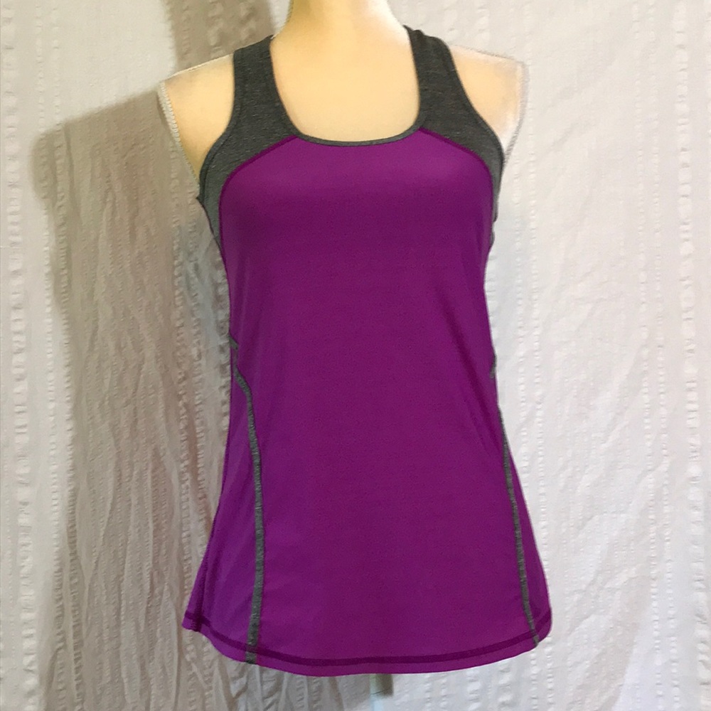 Purple/gray Athletic top